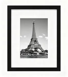 BARLEY ONE Click Shop Chat, Send Photo, Custom Wall & Tabletop Picture Frame, Personalized Canvas Photo Frame for 5x7 & 8x6 Photos, Desktop Display and Wall Decor, Family Gift for Mom, Dad, Men (Black)