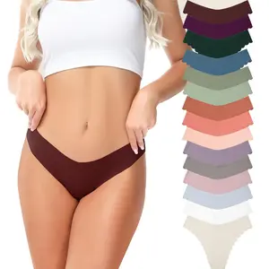 LEVAO 15 Pack Women Seamless Panties Ladies Underwear Thong Comfy Bikini No Vpl Hipsters Stretch Low V Waist Briefs