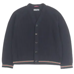 Pre-owned GUCCI Cotton Small Leather Goods jersey knit Cardigan