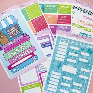 2026 Reading Journal Bundle Part 1 Stickers Individual Pages