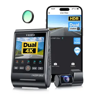 VIOFO A229 Ultra 2CH Dual 4K Dash Cam Front and Rear, Dual STARVIS 2 IMX678 Sensors & 2-Channel 4K HDR, Faster 5GHz Wi-Fi & Precise GPS, Voice Control, Super Night Vision 2.0, Supports up to 512 GB