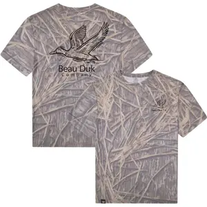 Mossy Oak Washed Out Camo Tee Beau Duk Co Printing Original Shadow Grass Pattern, Beau Duk Co Printing Mossy Oak Original Shadow Grass Short Sleeve Camo Shirt
