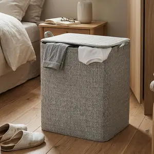 PrimPick Large Blanket Storage Containers with Zipper,Grey Clothes Storage Bags–Heavy Duty Closet Organizers for Bedding, Comforters, Seasonal Clothes