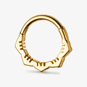 KUTLAN 16G Flower Hinged Septum Clicker 316L Surgical Steel Daith Hoop Earring  Septum Pierced Nose Piercing woman jewelry love