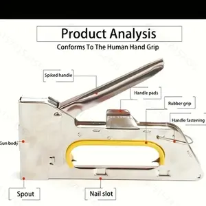 1pc Heavy Duty Upholstery Staple Gun with 1008f Staples - Perfect for Fixing Material, Decoration, Carpentry, Furniture, Doors and Windows