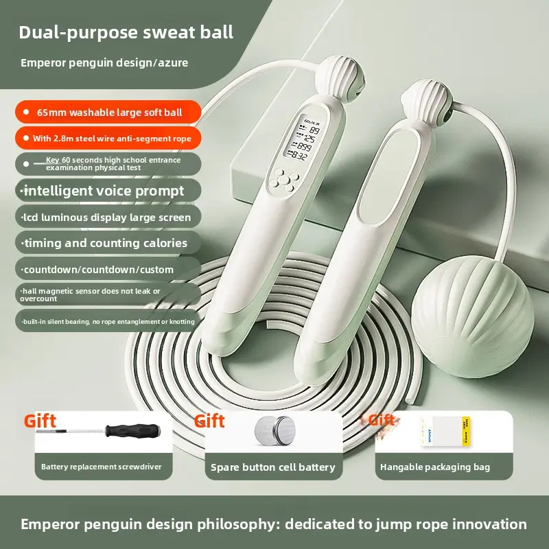 Sky blue (long rope + big ball) counting