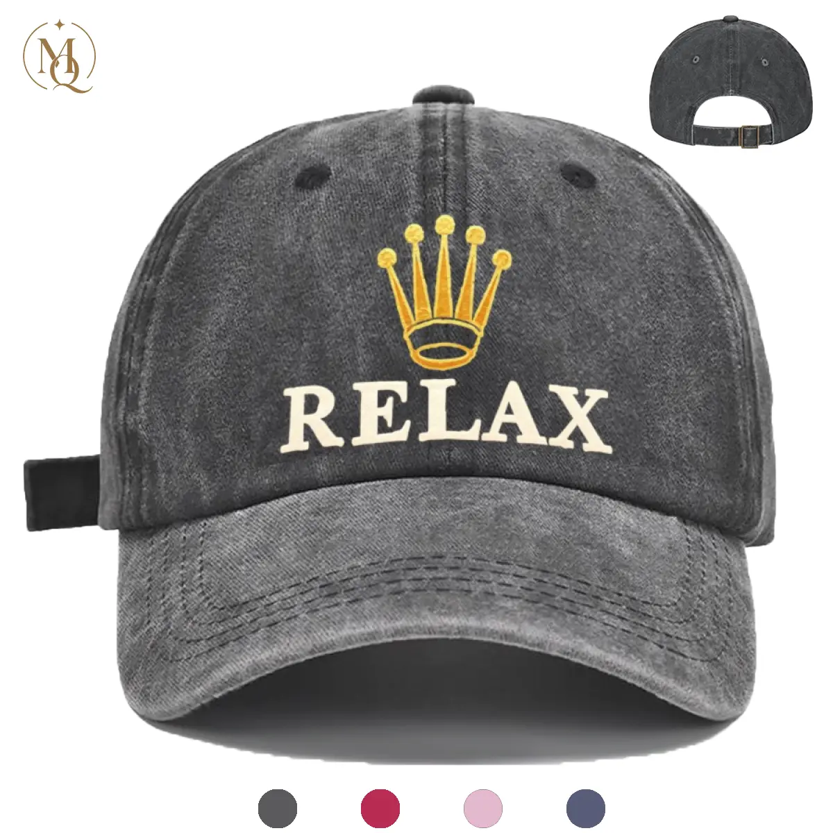 Relax Crown Graphic Print Baseball Cap,  Comfortable and Stylish Design, Adjustable Streetwear Hat for Daily Outfit & Gift