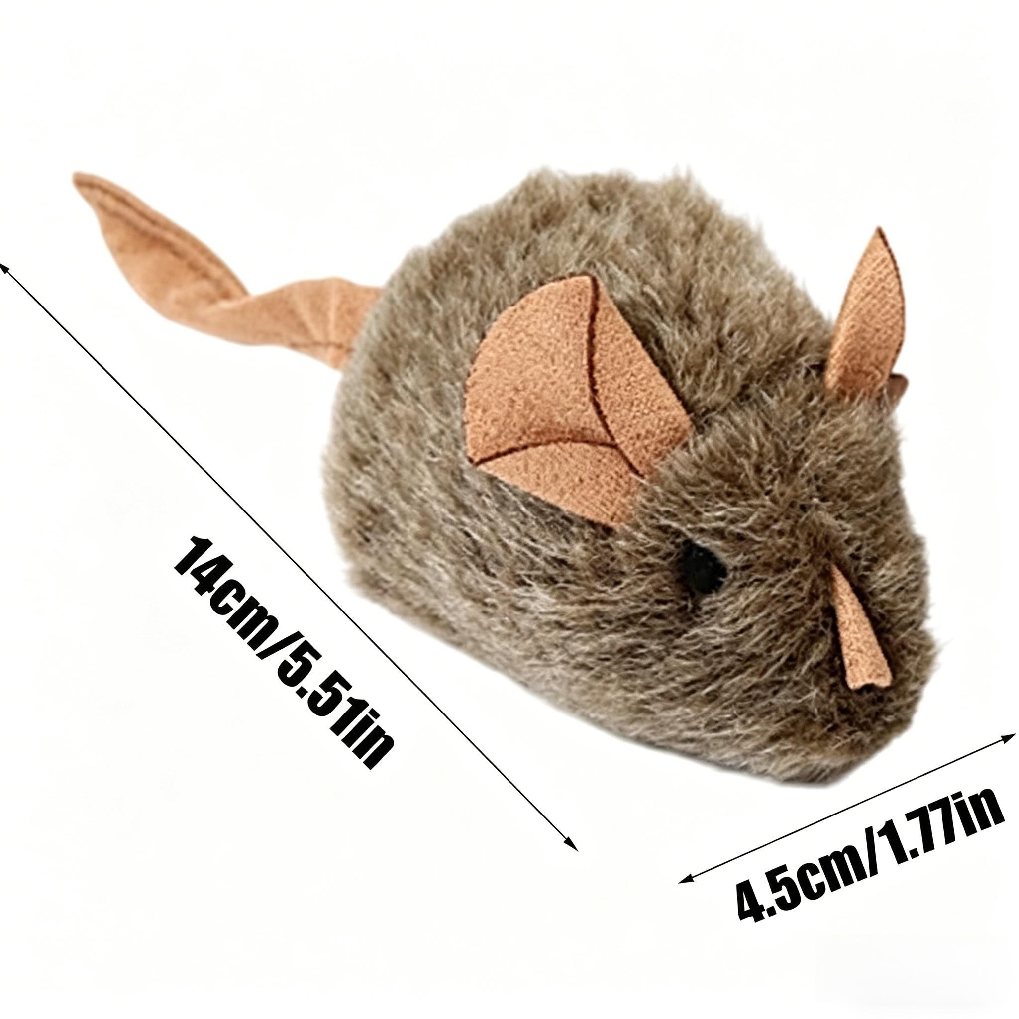 2 PCS Cat Simulator - Intelligent Mouse Sound-Activated Talking Fur Toy Mouse for Self-Entertainment and Relaxation - Cross-border Pet Toy