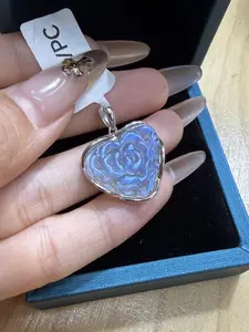 Iries(8249)gc.Labradorite Flower Pendant S925