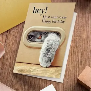 1pc unique cat birthday card, pop up card, the best gift for family and friends, greeting card with envelope, unusual things, sweet aesthetic items