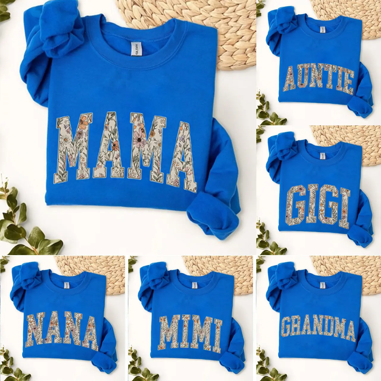 Custom Mama Heart Sweatshirt - Personalized Grandparent Gift , Floral Grandma, Gammie Shirt, Mama, Nana, Auntie, Mimi, Gigi, Mamaw, Mother Days shirt,
