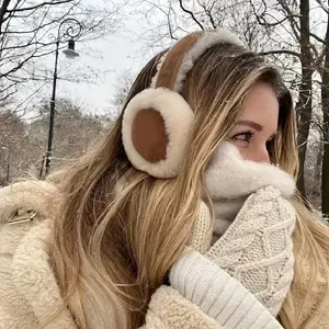 Women's Elegant Winter Ear Warmers, Soft Plush Insulated Ear Covers, Foldable Cold-Resistant Headphones, Perfect for Outdoor Travel, Ear Snood