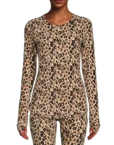 ClimateRight by Cuddl Duds Women's Long Sleeve Stretch Fleece Base Layer Top with Thermal Design - Womenswear