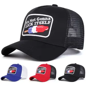 Unisex Letter Geometric Patterns Embroidered Baseball Cap Mesh Hat Outdoor Sport Adjustable Sunscreen Leisure Hat Spring Autumn Travel Tourism Beach Vacation