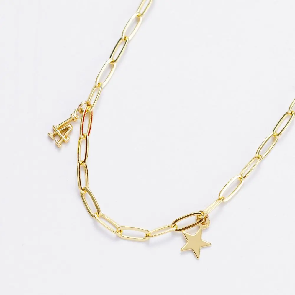 Bijoux Sport by Luv Aj MLB "Los Angeles Dodgers" Logo Charm Necklace - Gold