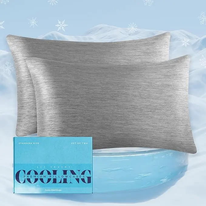Mocassi 2-Pack Cooling Pillowcases - Silky-Smooth Touch, Hotel Premier Collection, Cooling Sleep Bedding, Hotel Bedding Essentials