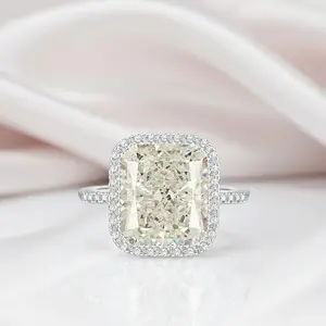 Gorgeous Radiant Cut Halo Sapphire Engagement Ring