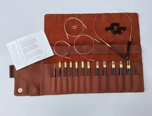 Wooden Interchangeable Knitting Needles Set - Interchangeable Needle Tips, Smooth Wood Finish, Flexible Cables, Eco-Friendly, Compact Storage Case, Perfect for All Skill Levels