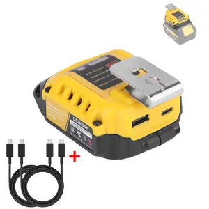 Multi-Functional USB Charger Adapter & 20V Battery Adapter for De-wa1t 20V Battery Portable 1 USB Ports & 1 Type-C Ports Converter & 65w Fast Wall Charger Ideal Outdoor Power Source for Electronic Devices for Cellphone and Smartphone