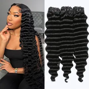 Raw Loose Deep Wave Bundles Human Hair 1/3/4 Bundles 16A Brazilian Virgin Human Hair Thick Loose Deep Bundles Natural Color Unprocessed Thick Human Hair