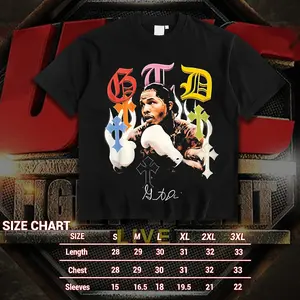 Fight For Wear Gervonta Davis Graphic T-Shirt Fitted Crewneck Short Sleeve MMA Fighter, Boxing Fighter, Tee Heavy Cotton DTG Printed Streetwear for Sports Fans