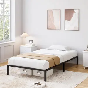 Garvee Heavy Duty Metal Platform Bed Frame – Twin Size, 10 Inch, Steel Construction, Noise-Free, Anti-Slip Slats, Underbed Storage, Easy Assembly, Black, Size: 10INCH TWIN