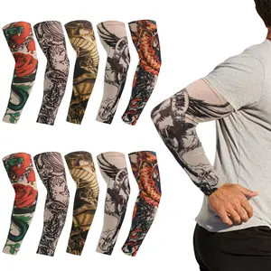 5 Pairs Ice Silk Tattoo Arm Sleeves, Breathable Cooling UV Sun Protection Sleeves for Men Women, Perfect for Running,Fishing,Biking & Outdoor Sports