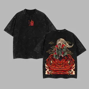 [NeoTokyoStatic] Jiraiya "Toad Sage" Naruto Anime Retro Unisex Acid Washed T-Shirt, Hoodie, Naruto 2026 100% Heavy Cotton Oversized Unisex Anime Merch, Soft Cotton Streetwear Clothes, Unisex Manga Apparel, Gift for Anime Fans,