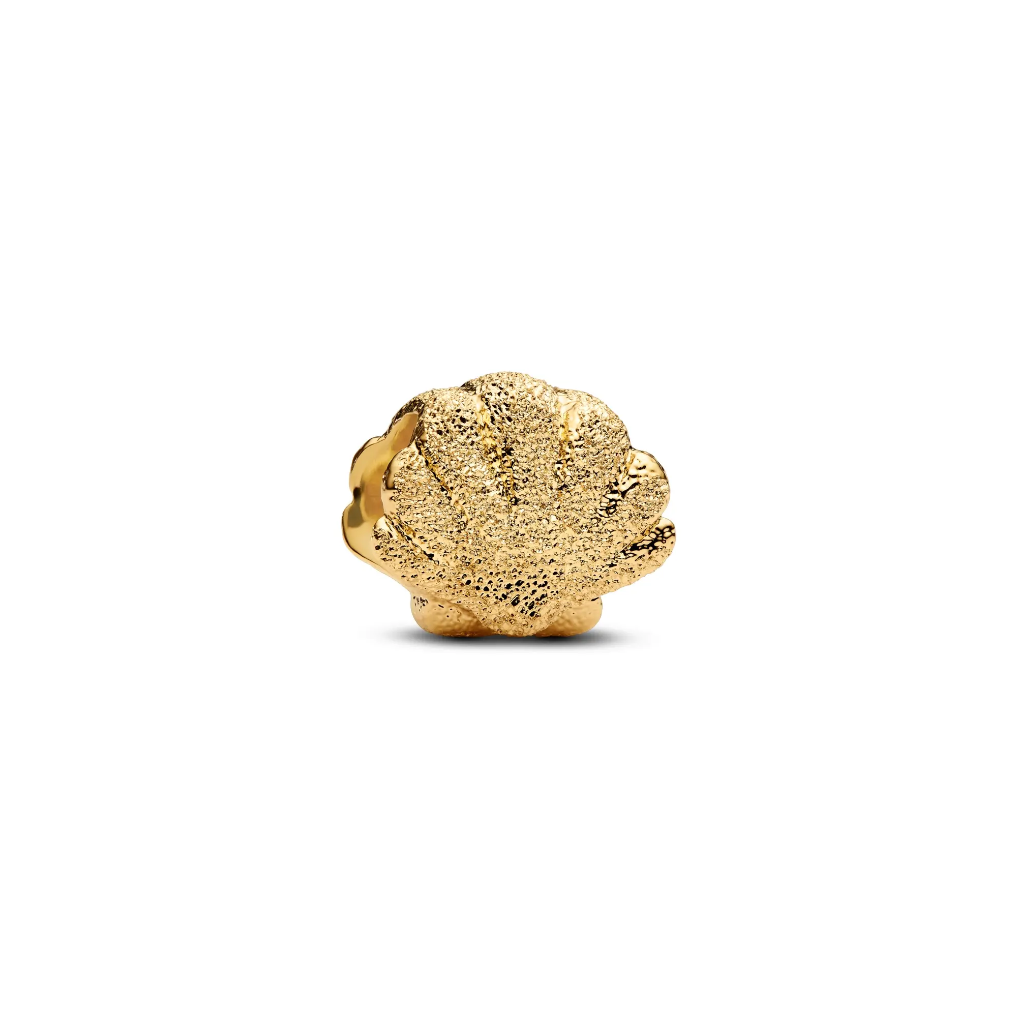 Pandora Textured Shell Mini Charm 764057C00, Change Comes In Waves, Diamond, Discovery Strength, Gold, Metal Plated Gold, No