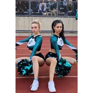 Black Teal Sexy 4Pc Cheerleader Maddie Costume