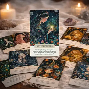 Mystic Goddess Oracle Tarot Cards Deck – Beautiful Illustrated Cards with Meanings on Each Card for Beginners, Daily Guidance, Self-Reflection, Meditation & Personal Growth