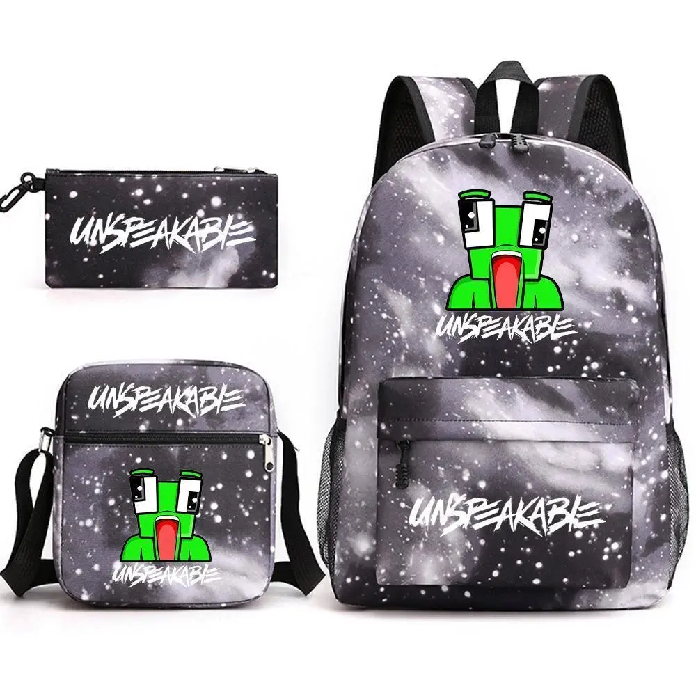 UNSPEAKABLE 7 Anime Backpack for Women Men Teens, Day Packs Knapsacks Casual Backpacks 3PCS SETS Gift for Gym Travel Camping Outdoor Work Business