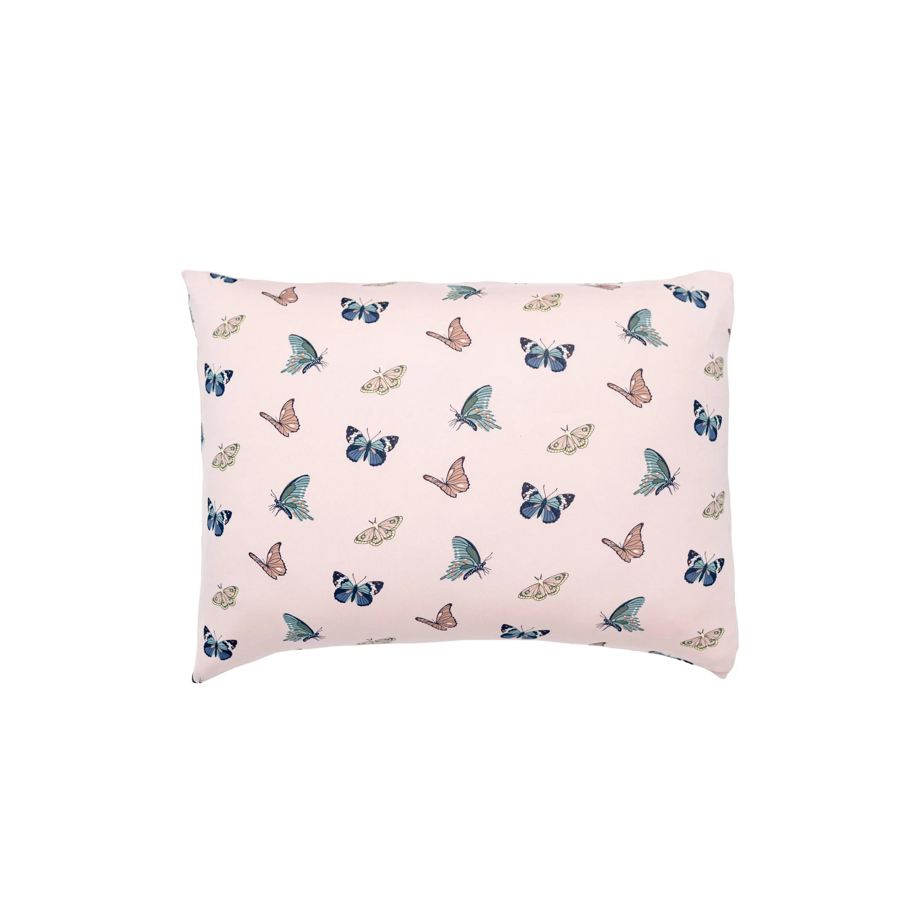 Breathable Standard Pillowcase - Blush Pink Butterfly-Print Bedding Linen