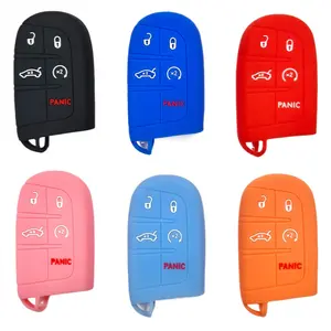Silicone 5 Buttons Keyless Replacement Fit for Jeep Cherokee Compass Chrysler 200 300 2012-2024 Dodge Dart Durango Hornet Ram 1500 3500