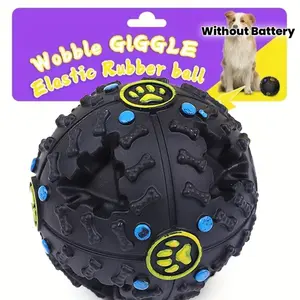 Interactive Dog Toy with Food Dispenser, Durable PVC Chew Ball, Teeth Cleaning & Training, No Batteries Needed, Universal for All Breeds
