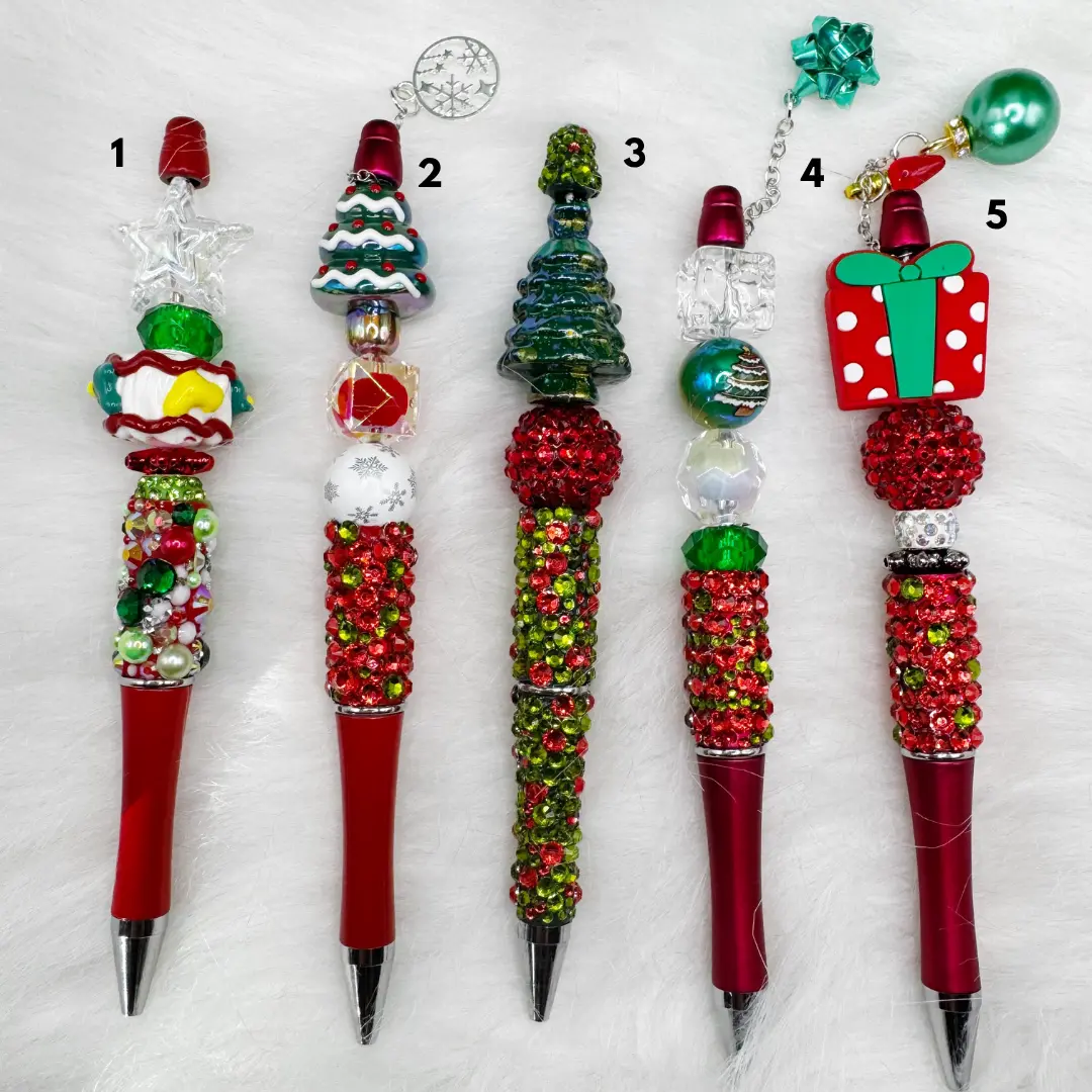 Blingtastic Holiday Christmas Beaded Pens
