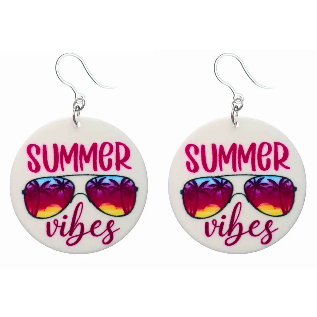 Summer Vibes Dangles Hypoallergenic Earrings for Sensitive Ears with Plastic Posts