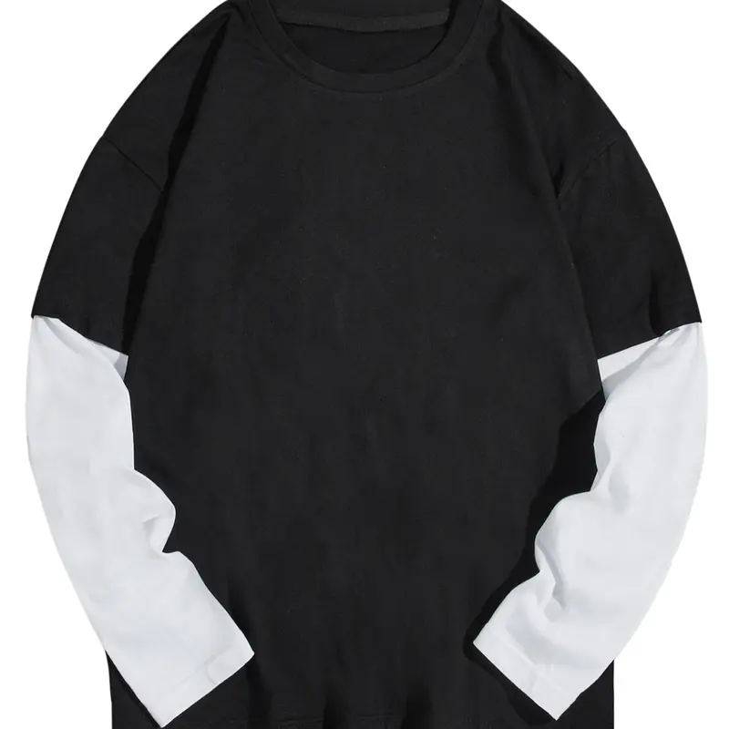 Unisex's Thermal Lined Plain Long Sleeve Tee, Thermal Menswear, Casual Comfy Cozy Round Neck T-shirt for Daily Wear, Men's Top for All Seasons, Socks