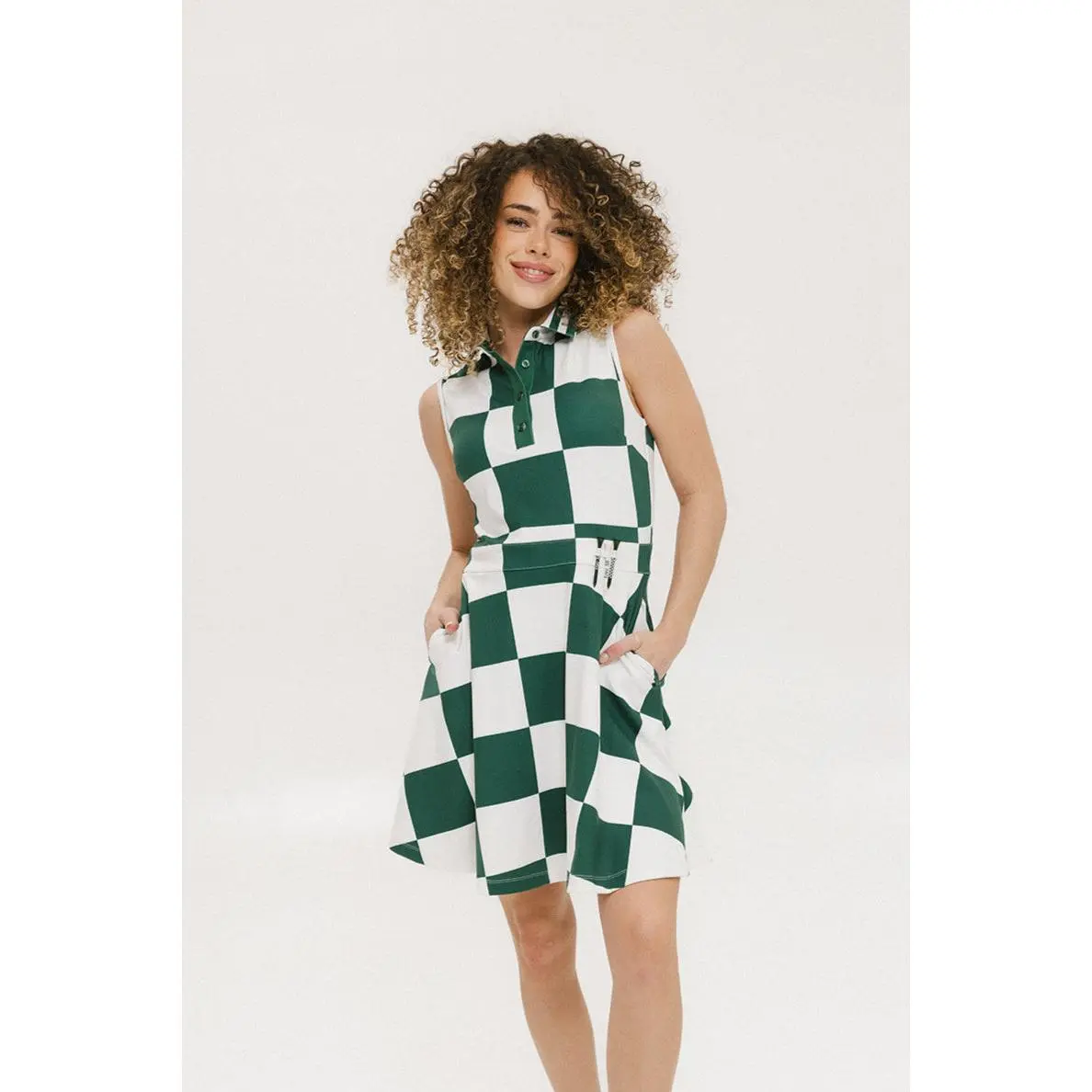 Jordan Dress - Green/White Checkered
