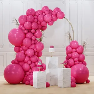 PartyWoo Hot Pink Balloons 128 pcs Different Sizes of 18 12 10 5 Inch Magenta Fuchsia Balloon Arch Kit Garland for Baby Shower Wedding Bridal Shower Anniversary Birthday Party Decorations Pink-Y12