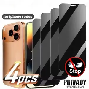 4-Pack Privacy Screen Protector for iPhone13/14/15/16/17 Pro/14/15/16 Plus/17/Air Series, Tempered Glass, High Transparency, Scratch-Resistant, HD Touch Precision, Privacy Protection