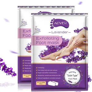 Aliver Foot Mask (Lavender Scent), Deep Exfoliation    Say goodbye to dead skin and calluses; reveal soft, fair feet and restore a smooth, silky texture. Ideal for deep care before wearing sandals in spring and summer, or during the dry seasons of fall an