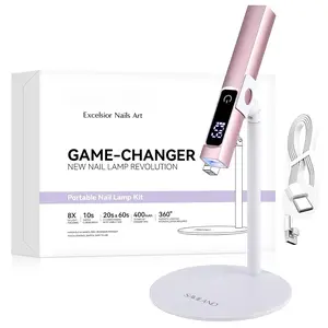 SSPro X U V Light for Gel Nails: 10s Flash Cure U V Light for Nails with Magnetic Stand LED Screen 400mAh Rechargeable LED Nail Lamp Portable Gel Light 2-Timers DIY Home