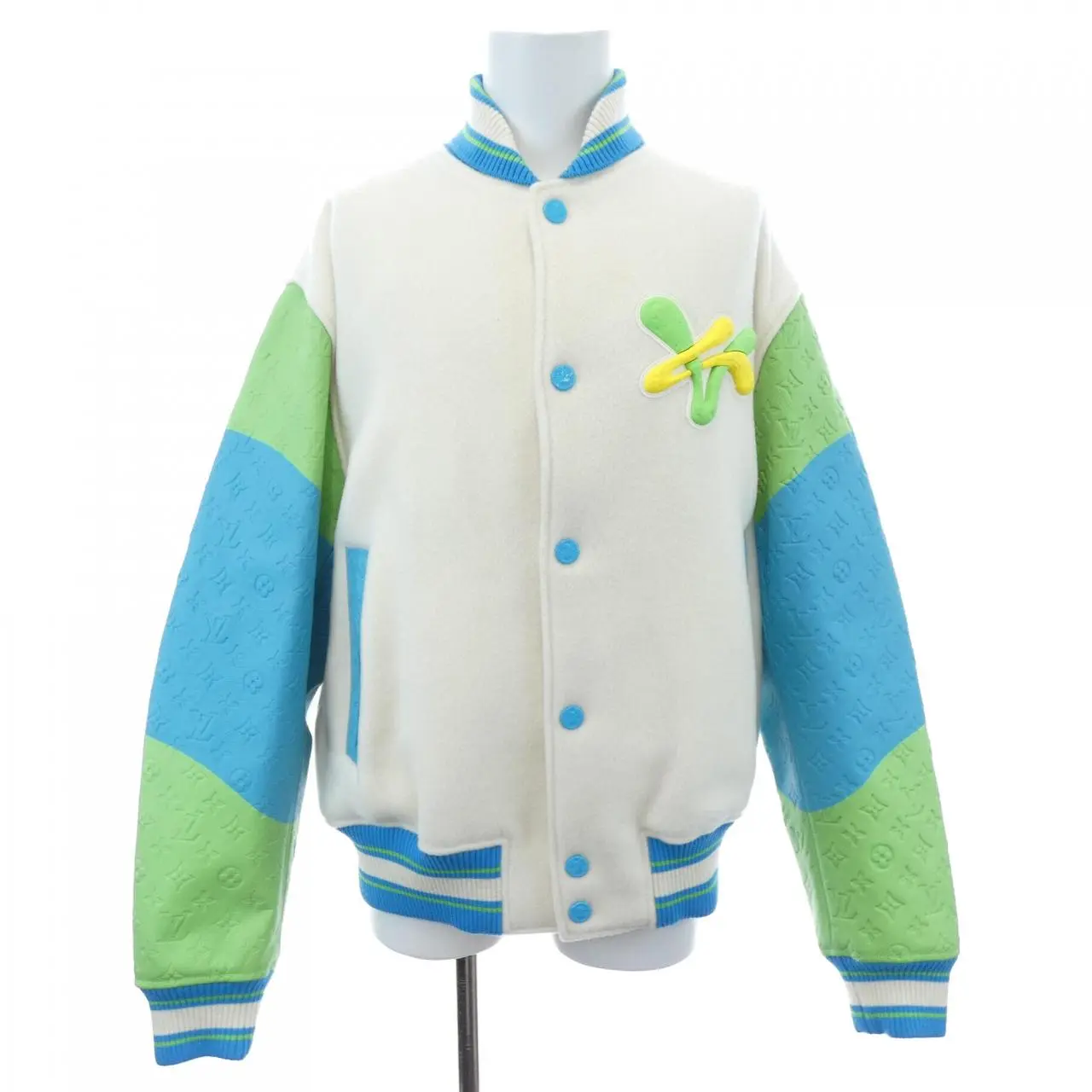 Pre-owned Louis Vuitton Cotton Small Leather Goods Rainbow Playground Varsity Blouson Jacket