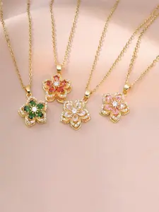 Spinning Flower Necklace for Women, Rotating Crystal Exquisite Trendy Pendant Minimalist Adjustable Chain , Interactive Elegant Jewelry Gift Birthday Gift, Anniversary Present Unique Crystals #InteractiveJewelry #NecklaceTok