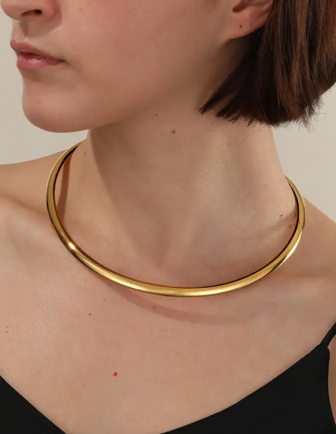 Simple Choker Necklace for Women, Collar Chain, Everyday Fashion Jewelry Gift