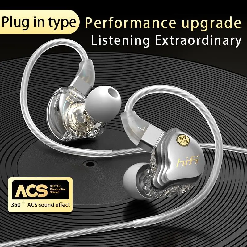 HiFi in-ear Design Wired Earphone Headphones Headset, High Quality Electronic metallic Design Earphone with Detachable Cable, Stereo Sound Earbuds for Gaming, Sports, Office, Audio, Wired Iems, Electronic Earphones