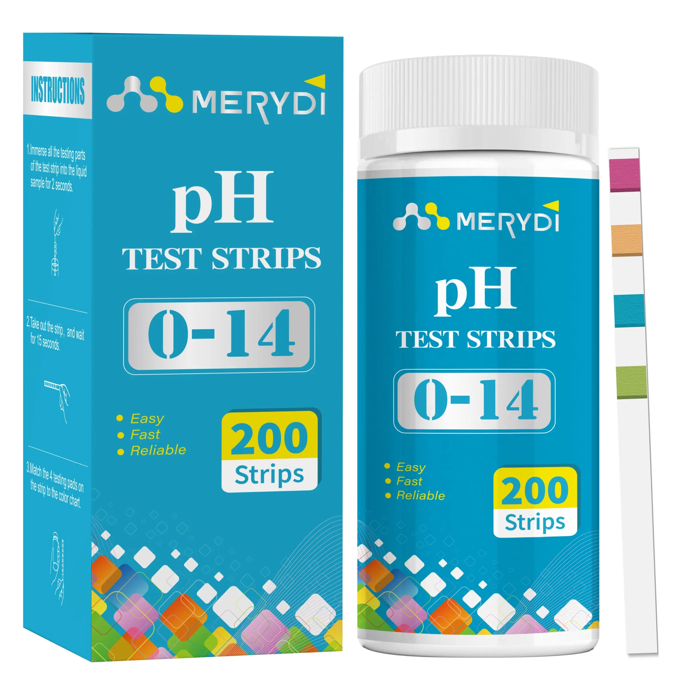 200 Ph Test Strips, Range 0-14, Quick Accurate Easy General Ph Testing Kit, Ideal for Water, Aquarium, Pool, Hydroponics, Drinking Water, Home Use
