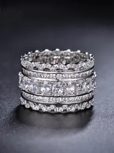 Fashion Rhinestone Decorated Ring, Accessories for Women, Fashion Jewelry for Party, Daily Clothing Decor, Jewelry for Birthday Gift, Pave Engagement Ring, Dainty Stacking Rings, Stackable Rings