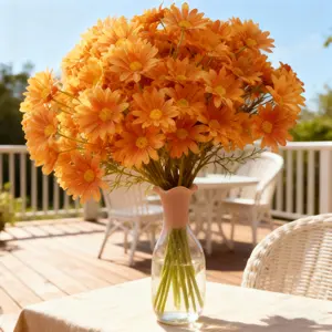 Artificial Flowers, 12 pcs Silk Daisy, Artificial Gerber Daisy for Home Decoration, Fake Wildflowers Spring Flowers for Wedding Decoration
